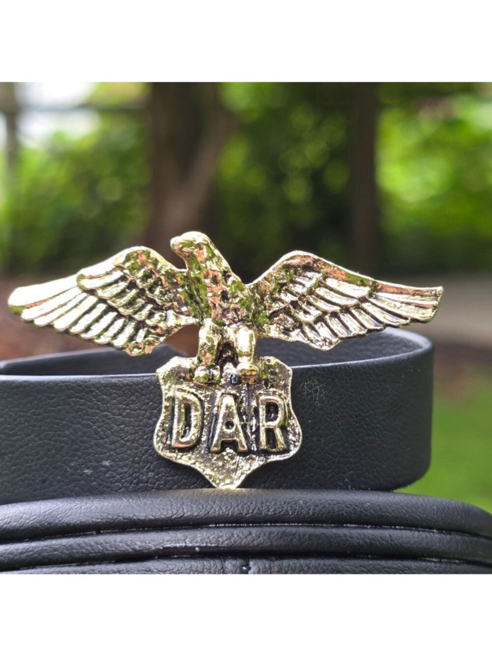 Daughters of the American Revolution DAR Gold Tone Eagle Pin Brooch Vintage HTF - Picture 4 of 10